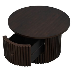 Dexmalle Farmhouse Round Coffee Table with a Drawer - 1 of 4