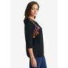 Jessica London Women's Plus Size Stretch Cotton Henley Top - 4 of 4