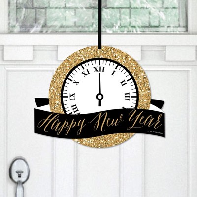 Big Dot of Happiness New Year's Eve - Gold - Hanging Porch New Years Eve Party Outdoor Decorations - Front Door Decor - 1 Piece Sign