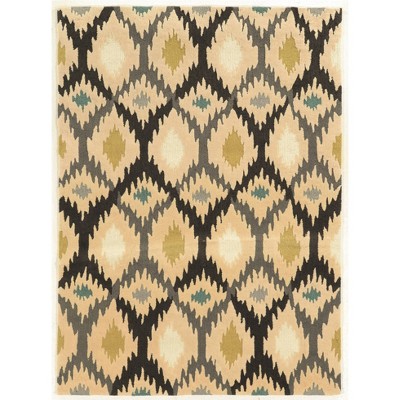 5'x7' Trio Collection Indira Area Rug Cream/Gray - Linon