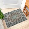 Machine Washable Area Rug Non Slip Rug Vintage Medallion Low Pile Foldable Rugs Stain Resistant Carpet For Bedroom Living Room Kids Room Study Room - 3 of 4