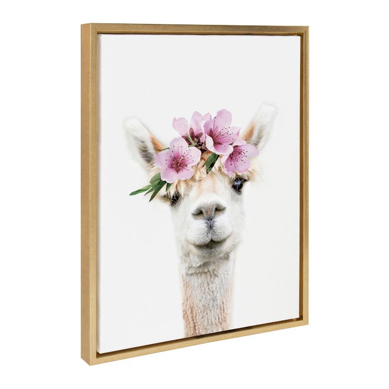 Kate & Laurel All Things Decor 18"x24" Sylvie Flower Crown Alpaca Framed Wall Art by Amy Peterson Art Studio , 1 of 7