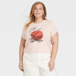 Women's Miller Eagle Short Sleeve Graphic Baby T-Shirt - Beige - 1 of 3