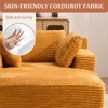 Efomao 66inx48in Chaise Longue Chair Indoor Modern Upholstered Corduroy Deep Seat Sofa Bed with Armrests No Assembly Required Orange - 3 of 4