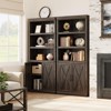5-Tier Bookcase with Cabinet, 68.7" Tall Farmhouse Wooden Bookshelf with Storage Doors for Home Office, Living Room, Bedroom - 3 of 4