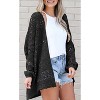 Womens Crochet Knit Cardigan Loose Fit Lightweight Cardigan All Season Cardigan Plus Size Cardigan S-5XL - 3 of 3