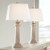 360 Lighting Sienna 29 3/4" Tall Farmhouse Rustic Country Cottage End Table Lamps Set of 2 USB Port Brown Faux Wood Finish Living Room Charging - 2 of 4