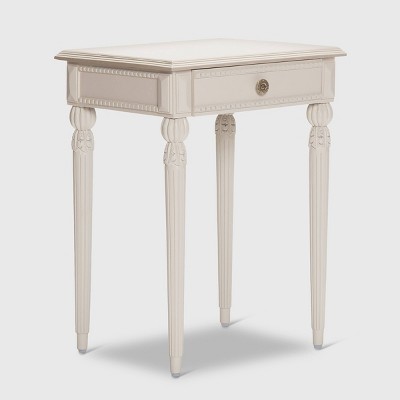 Rowan Side Table with Drawer Creamy White - Adore Decor