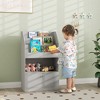 Qaba Toy Storage Cabinet, Kids Bookcase Childrens Bookshelf for Kids Room, Bedroom, Playroom, Nursery - 3 of 4