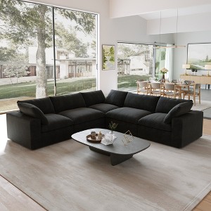 WJShome 5 pcs Cloud Modular Sectional Sofa for Livingroom,120.45inch Down Filled Convertible Couches for Office Apartment,V Shaped - 1 of 4