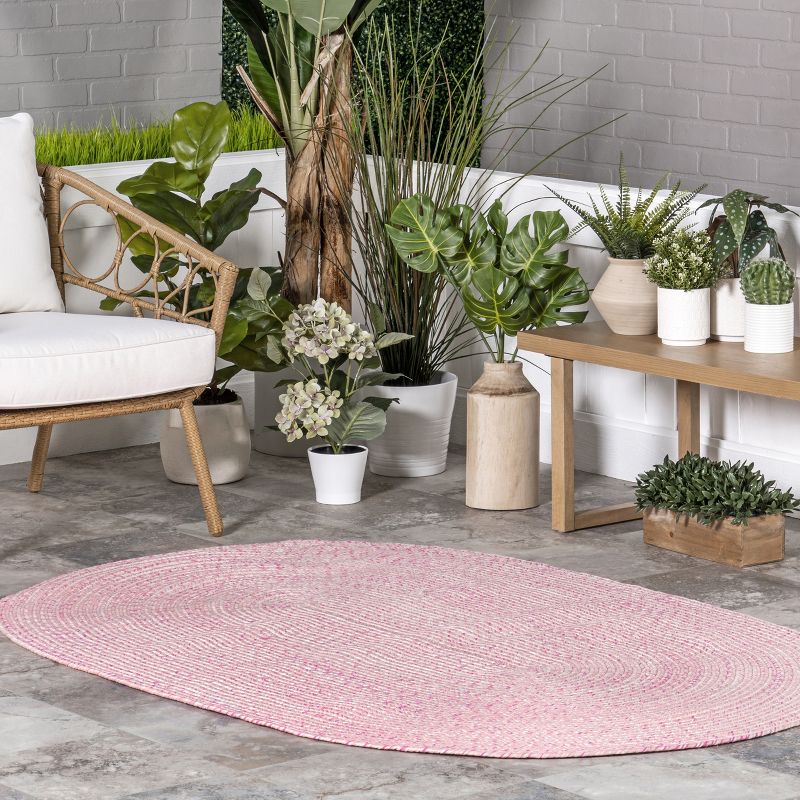 nuLOOM Wynn Braided Indoor and Outdoor Area Rug for Patio Garden Living Room Bedroom Dining Room Kitchen, 2 of 7