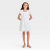 Girls' Flutter Sleeve Gauze Dress - Cat & Jack™ White - 3 of 3