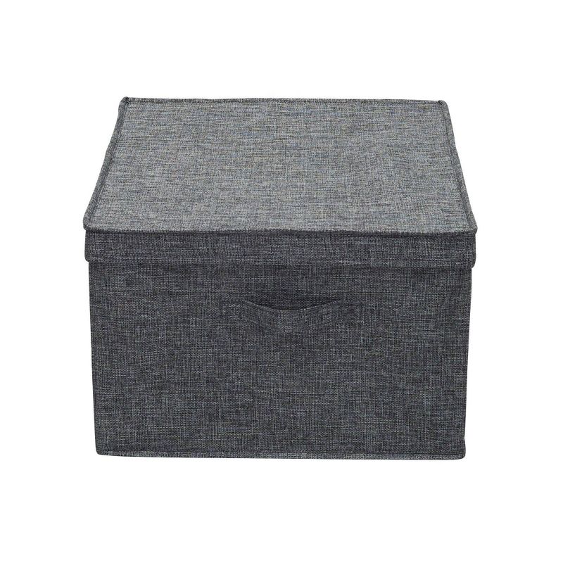 Household Essentials Set of 2 Jumbo Storage Boxes with Lids Graphite Linen, 5 of 9