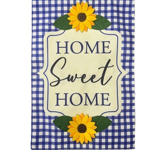 Briarwood Lane Summer Burlap Garden Flag 12x18 For Outdoor Blue Checkered Sunflowers For Summer Garden Flag Flags For Outside - 1 of 4