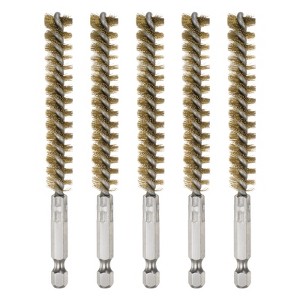 Unique Bargains Sturdy Wear-resistant 1/4" Hex Shank Handle Cleaning Brass Bore Brush - 1 of 4