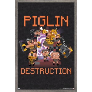 Trends International Minecraft: Legends - Piglin Destruction Framed Wall Poster Prints - 1 of 4