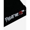 Friday The 13th Embroidered Logo Black Ribbed Knit Beanie - 2 of 2