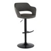 Contemporary Adjustable Barstool with Swivel, Faux Leather, Rounded T Footrest, Set of 2 - 2 of 4