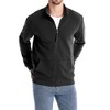 Men's Zip Up Collar Long Sleeve Sweatshirt Sports Casual Cardigan Front Pocket Lightweight Sweatshirt Black XL - 3 of 4