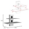 24" Wood Floating Shelf with Two Tiers, Cable Management, and Wall-Mount Design for Living Room and Bedroom - 3 of 4