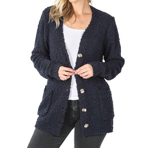 Women's Popcorn Button Down Cardigan - ZENANA - 1 of 3