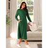 INSPIRE CHIC Women's Long Sleeve Round Neck Casual Stretchy A-Line Midi Dress - 2 of 4