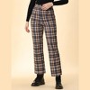 Allegra K Women's Plaid Tartan High Waisted Button Casual Pants - 2 of 4