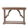 Wood Trestle Console Table with Arch Design Brown - StyleCraft: Entryway, Narrow Profile, Solid Wood - 2 of 4