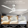 TALOYA 52 in. LED Light White Ceiling Fan with Remote, Reversible Quiet DC Motor for Bedroom Dining Living Room - 4 of 4