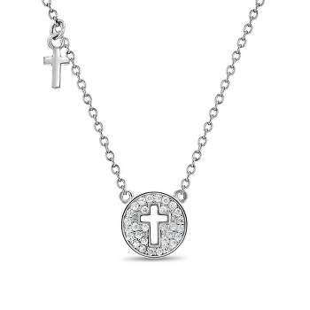 Girls' Tiny Cross & Key Sterling Silver Necklace - In Season Jewelry