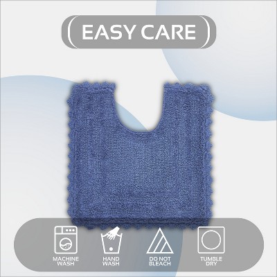 Lilly Blue Cotton Crochet Reversible Bath Rug