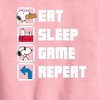 Boys' - Peanuts - Eat Sleep Game Snoopy Graphic Long Sleeve Fleece Sweatshirt - 2 of 4