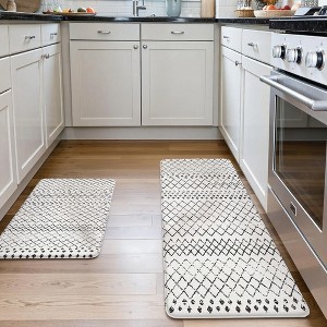 BAGOKIE 2 Pieces Cushioned Anti Fatigue Kitchen Rugs and Mats Set, 17.3"x47"+ 17.3"x29" - 1 of 4
