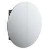 vidaXL Bathroom Cabinet with Round Mirror&LED Black 21.3 in.x21.3 in.x6.9 in. - 2 of 4