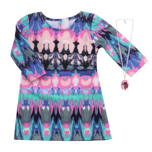 Sophia’s Watercolor Ikat Print Jersey Dress for 18” Dolls, Multi - 1 of 2