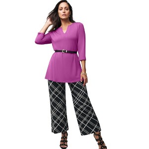 Jessica London Everyday Stretch Knit Wide Leg Pant - 1 of 4