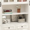 Famapy 63"W Large Storage Cabinet Display BookShelf With Glass Doors White - 4 of 4