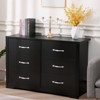 SKONYON Dresser with 6 Drawers Large Wooden Dresser Horizontal Storage Organizer for Bedroom - 3 of 4