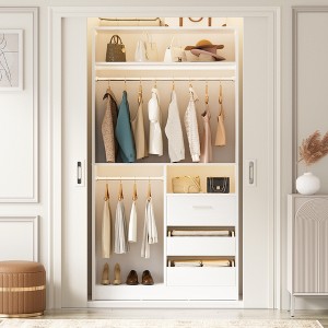 Besiost 36-In Closet Organizer with Wood Drawers, Freestanding Closet System with Hanging Rods - 1 of 4