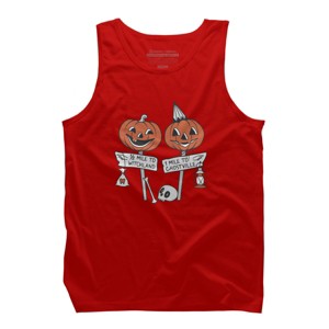 Men's Design By Humans Halloween Pathways By runcatrun Tank Top - 1 of 3
