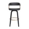HomeRoots 31" Black Faux Leather Swivel Bar Height Bar Chair - 4 of 4