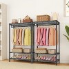 Clothes Rack,Heavy Duty Garment Rack with Shelves with 2 Shelves And 1 Hang Rod,Metal Portable Freestanding Closet Organizer - 4 of 4