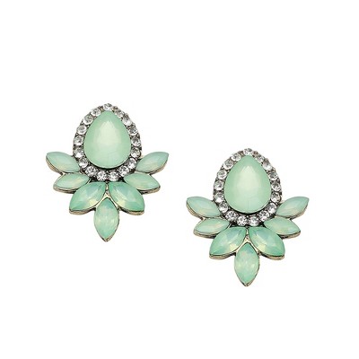 SOHI Women's Green Marquise Drop Earrings