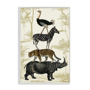 Stupell Industries Tower of Safari Animals Framed Giclee Art - 1 of 4