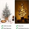 GAOMON 24 Inch Table Top Christmas Tree with 50 Warm White Lights, Small Mini Christmas Pine Tree, Snow Flocked - 3 of 4