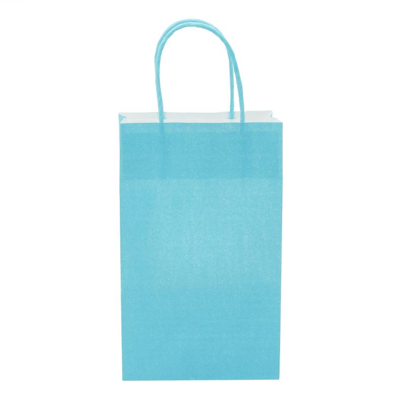 Blue Panda 25 Pack Small Paper Gift Bags with Handles for Party Favors, Bulk Shopping Merchandise Bags, Teal 9 x 5.5 x 3 In, 5 of 8