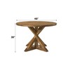 NicBex Round Dining Table 46" Farmhouse Wooden Dining Table Pedestal Base for Dining Room - 3 of 4