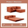 Circle Fleece Compression Mahjong Convertible L-Shaped Sectional Sofas with 1 Ottoman and No Assembly Required - 3 of 4