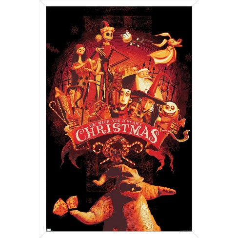 Disney Tim Burton's The Nightmare Before Christmas - Group Sketch Wall  Poster, 22.375 x 34, Framed 