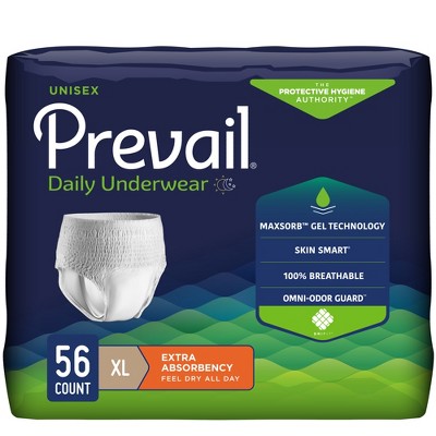 Prevail Daily Unisex Adult Incontinence Underwear, Pull On with Tear Away Seams, Extra Absorbency